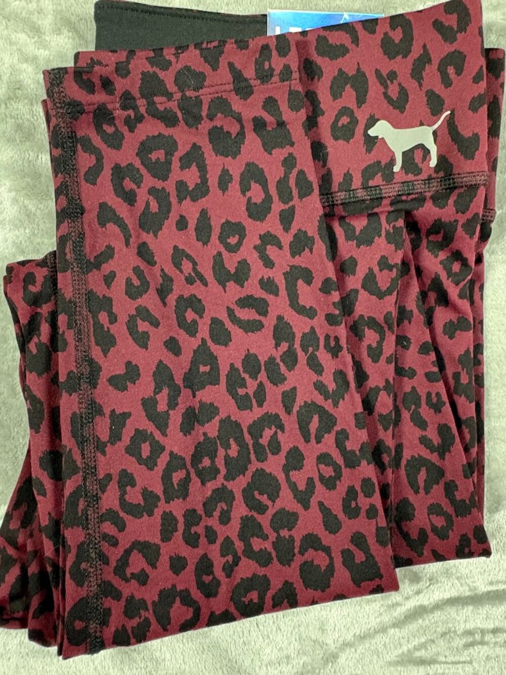 NWT PINK x Victoria's Secret Cranberry and Black Yoga Pants Size M